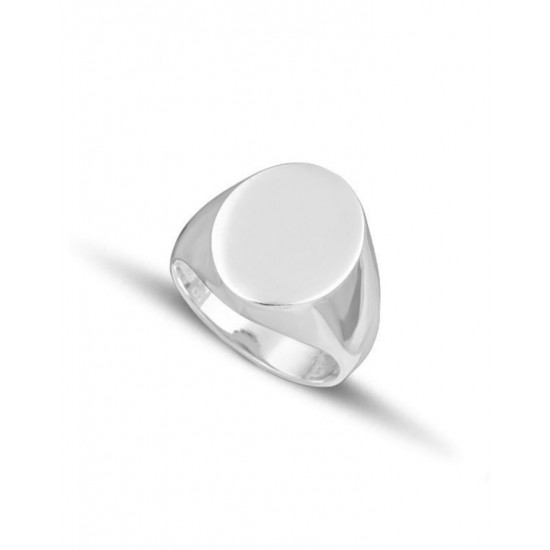 Ανδρικό οβάλ δαχτυλίδι από μασίφ ασήμι 925 