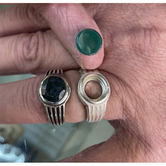 Reserved listing for Adriano with green agate stone