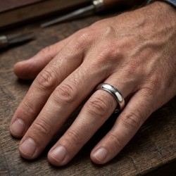 Δαχτυλίδι βέρα ασήμι 925 πάχος 6 mm