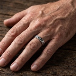 Δαχτυλίδι βέρα από ασήμι 925 σφυρήλατη με οξείδωση