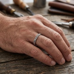 Δαχτυλίδι βέρα Βυζαντινή από ασήμι 925 μονή σειρά