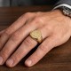 Ανδρικό δαχτυλίδι από μασίφ ασήμι 925 επιχρυσωμένο με χάραξη Βυζαντινής γραφής