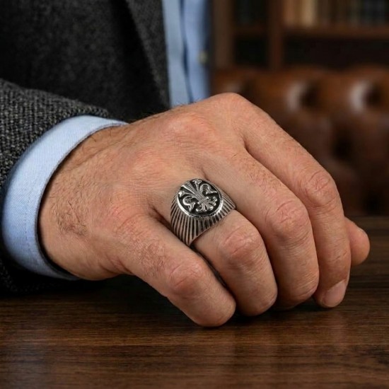 Ανδρικό δαχτυλίδι με οικόσημο από μασίφ ασήμι 925 