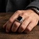 Ανδρικό δαχτυλίδι από ασήμι 925 με πέτρα όνυχα