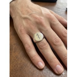  Ανδρικό δαχτυλίδι από μασίφ ασήμι 925 με ράβδο του Ασκληπιού