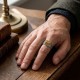 Δαχτυλίδι με τετράγωνη πέτρα μάτι της τίγρης