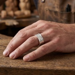 Ανδρικό δαχτυλίδι σφυρήλατη βέρα από μασίφ ασήμι 925 