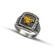 Μέδουσα - Ανδρικό δαχτυλίδι από ασήμι 925 με πέτρες ζιργκόν