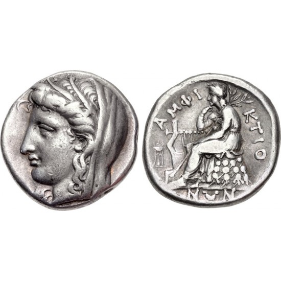 Ανδρικό δαχτυλίδι από μασίφ ασήμι 925 με στατήρα Δελφικής Αμφικτιονίας