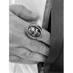 Punisher ανδρικό δαχτυλίδι από μασίφ ασήμι 925 