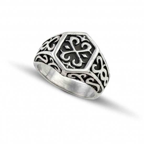 Ανδρικό δαχτυλίδι από μασίφ ασήμι 925 με το σύμβολο ενότητας των Βίκινγκ