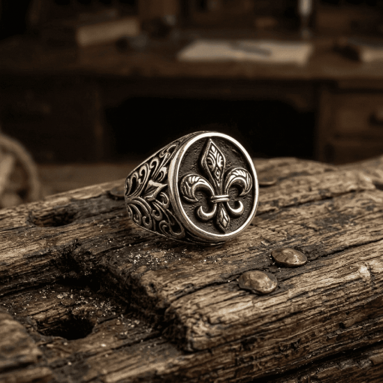 Δαχτυλίδι από ασήμι 925 με παράσταση άνθος του κρίνου