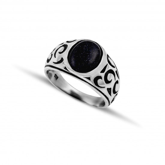 Ανδρικό δαχτυλίδι από μασίφ ασήμι 925 με πέτρα χρυσόλιθο