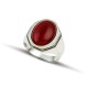 Ανδρικό δαχτυλίδι από ασήμι 925 με πέτρα καπουσόν κορνεόλη - Κωδικός sr162