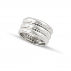 Ανδρικό δαχτυλίδι τριπλή βέρα από μασίφ ασήμι 925 