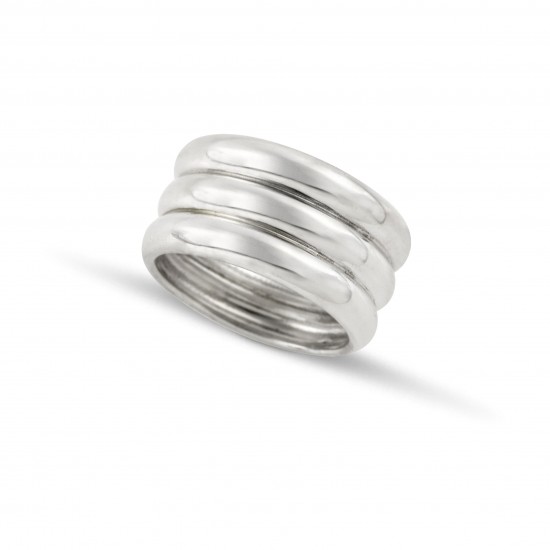 Ανδρικό δαχτυλίδι τριπλή βέρα από μασίφ ασήμι 925 