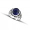 Sterling sillver 925 pinky men ring with a capucon sodalite stone