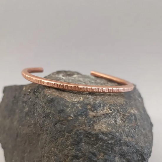 Σφυρήλατο ανδρικό χάλκινο βραχιόλι πάχος 5mm