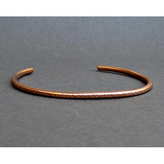 Thin Hammered Men Copper Cuff Bracelet
