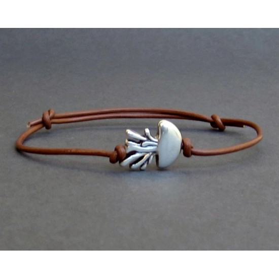 Βραχιόλι από δερμάτινο κορδόνι με jellyfish