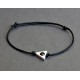 Βραχιόλι  κορδόνι minimalist triangle με γνήσιο δέρμα