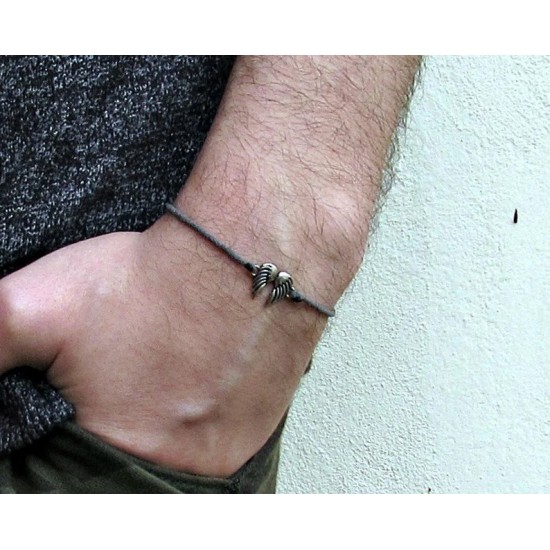 Βραχιόλι φτερά αγγέλου από κερωμένο μετάξι