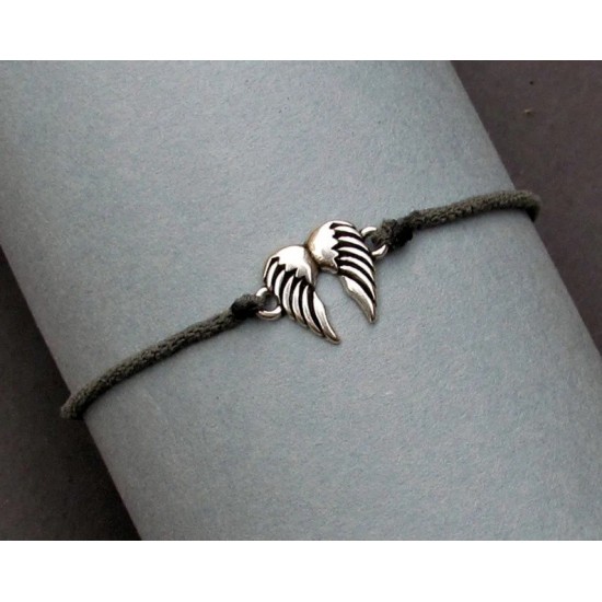 Βραχιόλι φτερά αγγέλου από κερωμένο μετάξι