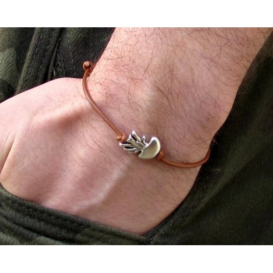 Βραχιόλι από δερμάτινο κορδόνι με jellyfish