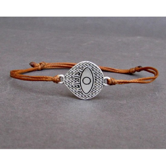 Βραχιόλι κορδόνι boho με μοτίφ ματάκι