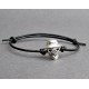 Smoking Skull, Ανδρικό βραχιόλι, Silver Skull Charm