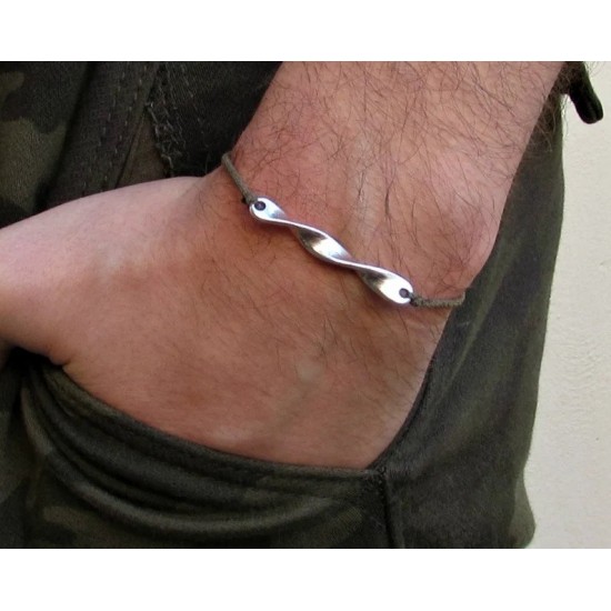 Βραχιόλι με στριφτή μπάρα, βραχιόλι με κορδόνι για άνδρες, ελαστικό βραχιόλι