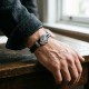 Φτερό αγγέλου ανδρικό βραχιόλι με μπλε δέρμα