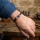 Lapis Lazuli, Gemstone Men's Leather Bracelet