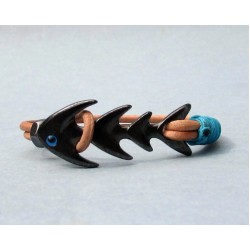 Αντρικό δερμάτινο βραχιόλι με μοτίφ ψαροκόκκαλο