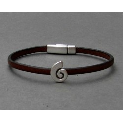 Αντρικό δερμάτινο βραχιόλι με μαγνήτη και με μοτίφ κύμα