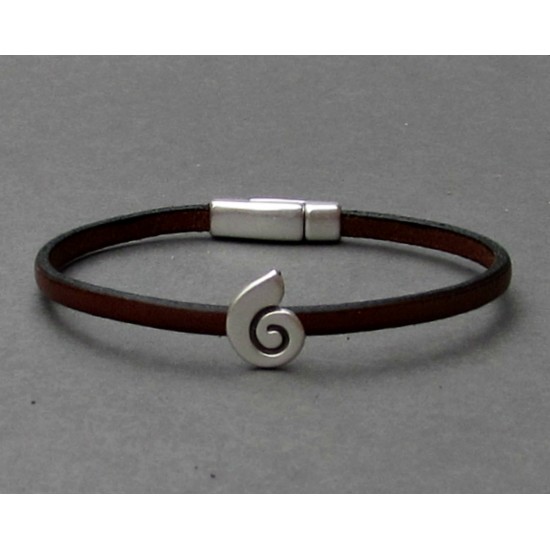 Αντρικό δερμάτινο βραχιόλι με μαγνήτη και με μοτίφ κύμα