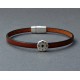 Αντρικό δερμάτινο βραχιόλι με μαγνήτη και με μοτίφ πυξίδα