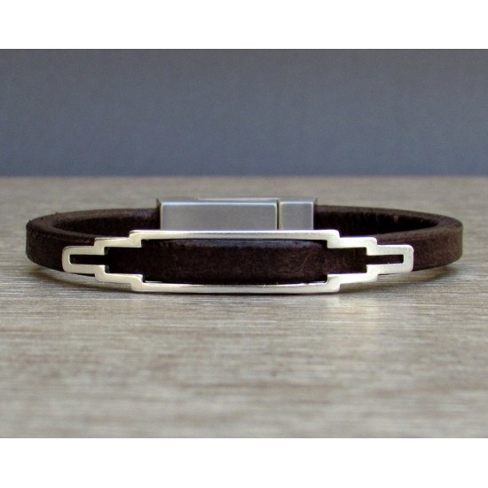 Βραχιόλι ασημένιο σχέδιο τύπου γεωμετρικό 