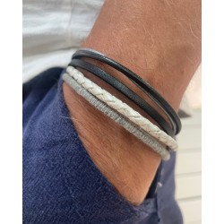 Ανδρικό δερμάτινο multistrand βραχιόλι