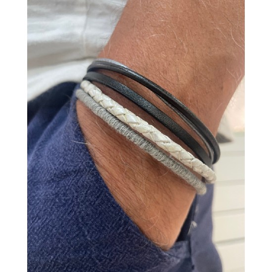 Ανδρικό δερμάτινο multistrand βραχιόλι