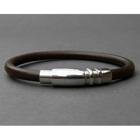 Ανδρικό δερμάτινο βραχιόλι με μαγνήτη κούμπωμα κωδικός 169