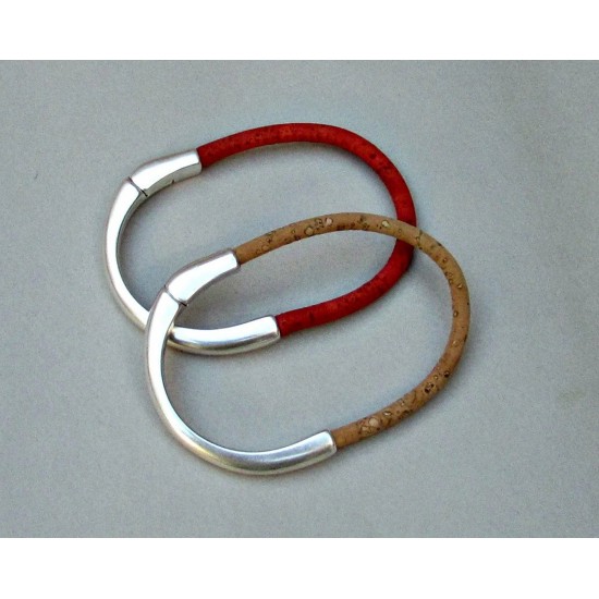 Ανδρικό δερμάτινο βραχιόλι και ημικύκλιο μοτίφ με μαγνήτη