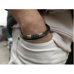 Ανδρικό δερμάτινο βραχιόλι boho