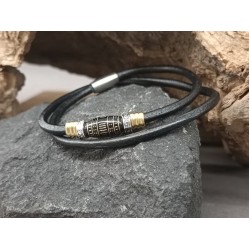 Ανδρικό δερμάτινο βραχιόλι boho
