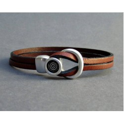Αντρικό δερμάτινο βραχιόλι σπείρα
