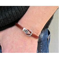 Αντρικό δερμάτινο βραχιόλι σπείρα