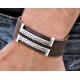 Αντρικό δερμάτινο βραχιόλι με μαγνητικό κούμπωμα