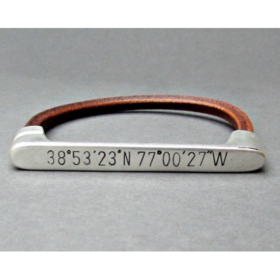 Δερμάτινο βραχιόλι με συντεταγμένες