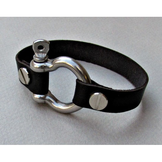 Ανδρικό δερμάτινο βραχιόλι με ναυτικό κλειδί