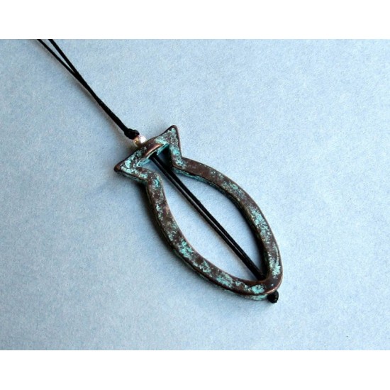 Unisex μενταγιόν ψάρι με πατίνα